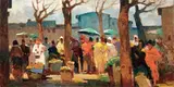 Vecchio Mercato - Piazza XX settembre by Renato Natali, oil on faesite, offered Apr 2012