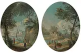Paolo Anesi, «Paesaggio con fiume e viandante» e «Paesaggio con lago e barca»