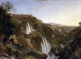 Hendrik Voogd, Veduta delle grandi e piccole cascatelle di Tivoli, oil on canvas