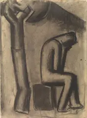 Composizione by Mario Sironi, 1920, charcoal on card, offered Dec 2011