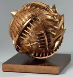 Sfera di San Leo, Studio n. 1 by Arnaldo Pomodoro, 1997, scultura in bronze dorato, offered Dec 2011
