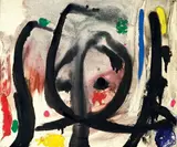 Joan Miró, Senza titolo, 1977, gouache and oil on paper Japon nacre applicata on canvas