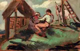 L'eremita e il pastore by Filippo de Pisis, 1927, oil on cardboard applicato on canvas, offered Dec 2011