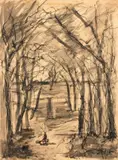 Filippo de Pisis, Bosco, 1938, watercolour on paper
