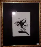 Enrico Baj, Fiore, ink on paper