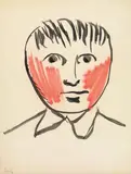 Enrico Baj, Ritrattino, 1954, ink and pastel on paper