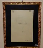 Enrico Baj, Autoritratto, 1952, pencil on paper