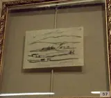 Enrico Baj, Paesaggio, 1947, charcoal on paper