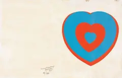 Fluttering Hearts by Marcel Duchamp, 1961, screenprint a colori, offered Dec 2011