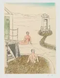 Giorgio de Chirico, Bagnanti pomeridiani, 1973, etching/acquatinta