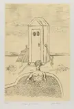 Giorgio de Chirico, Bagni pomeridiani, 1972, engraving a vernice molle on fondo colorato
