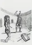 Gladiatori nell'arena by Giorgio de Chirico, 1969, lithograph, offered Dec 2011