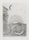 Giorgio de Chirico, Sole e luna, 1970, etching