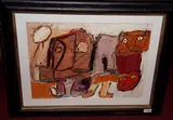 Gianfranco Asveri, Incontro senza motivi, 1997, mixed media on canvas