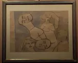 Mino Maccari, Figure, pastel and watercolour on paper