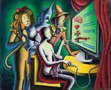 If I had a hard drive by Mark Kostabi, 2009, oil on canvas, offered Dec 2011