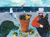 Una spiaggia by Antonio Possenti, 1985, oil on canvas board, offered Dec 2011