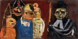 Guido Pajetta, Figure (tra giudice e gendarme), 1962, oil on canvas