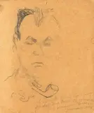 Mino Maccari, Ritratto di Filippo de Pisis, 1947, pencil on paper
