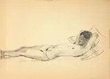 Filippo de Pisis, Nudo sdraiato, pencil on paper