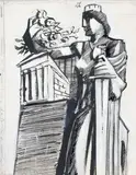 Natale di Roma 1924: La Patria è risorta by Mario Sironi, ink and biacca on paper applicata on canvas, offered Dec 2011