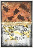 Claudio Costa, Gatto volante, 1990, mixed media on paper applicata on panel