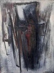 Plinio Mesciulam, Immagine, mixed media on canvas