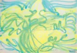 Hommage aux pissenlits by Jean Messagier, 1970, mixed media on paper applicata on compensato, offered Dec 2011