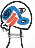 Keith Haring, The story of red and blue, 1989, screenprint a colori