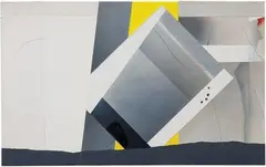 Angelo Cagnone, Scena II, 1983, oil and collage on canvas