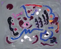 Gillo Dorfles, Contrasti simultanei, 1992, acrylic and oil on canvas board