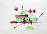 Georges Mathieu, Hommage à la pureté, 2004, gouache on paper