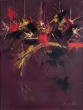 Georges Mathieu, Pleurs de flamme, oil on canvas