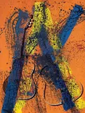Arman, Senza titolo, 2004, acrylic and frammenti di chitarra on canvas tesa on panel