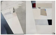 Angelo Cagnone, Tramiti, 1983, oil and collage on canvas