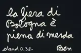 Ben Vautier, La fiera di Bologna, acrylic on card nero