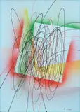 Roberto Crippa, Spirali, acrylic on paper applicata on cardboard