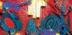 O's and O's by Torrick Ablack, 2011, pittura spray on canvas, offered Dec 2011