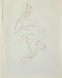 Fillide Levasti, Donna che cuce, 1940, pastel on paper