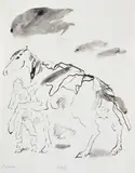 Felice Carena, Cavaliere e cavallo, 1966, inchiostro on paper