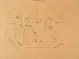 In attesa dei pescatori by Lorenzo Viani, 1935, inchiostro on paper, offered Oct 2011