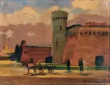 Vecchia Livorno by Renato Natali, oil on faesite, offered Oct 2011