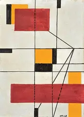 Mario Nuti, Geometrico, 1949, oil on card