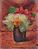 Italo Griselli, Rose, 1946, oil on canvas applicata on cardboard