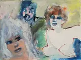 Figure by Mino Maccari, 1978, oil on canvas board, offered Oct 2011