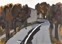 Strada by Renzo Grazzini, oil on panel, offered Oct 2011