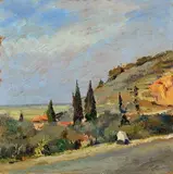 Federigo Severini, Bagni di S. Giuliano, 1953, oil on panel