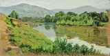 Adriano Basagni, Mattino d'estate a Varlungo, oil on compensato
