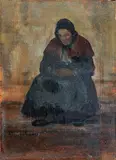 Luigi Michelacci, Vecchia popolana, oil on panel
