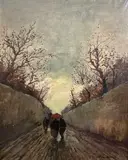 Paesaggio by Gino Romiti, oil on canvas, offered Oct 2011